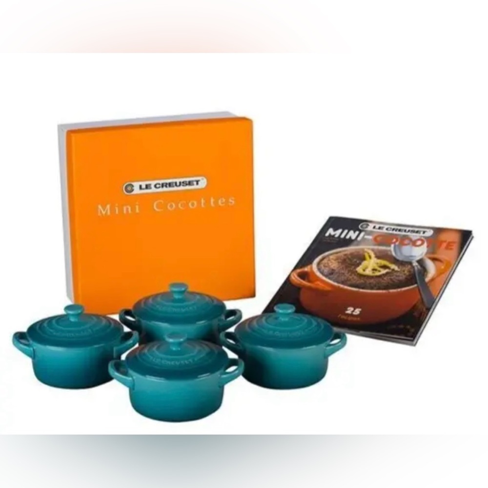 LE CREUSET Mini Cocotte 4 Caribbean Blue + Cookbook (FINAL PRICE $139